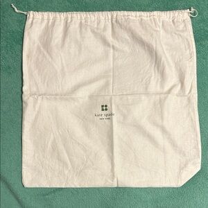 EUC Kate Spade White Dust Bag Cream with Green Logo